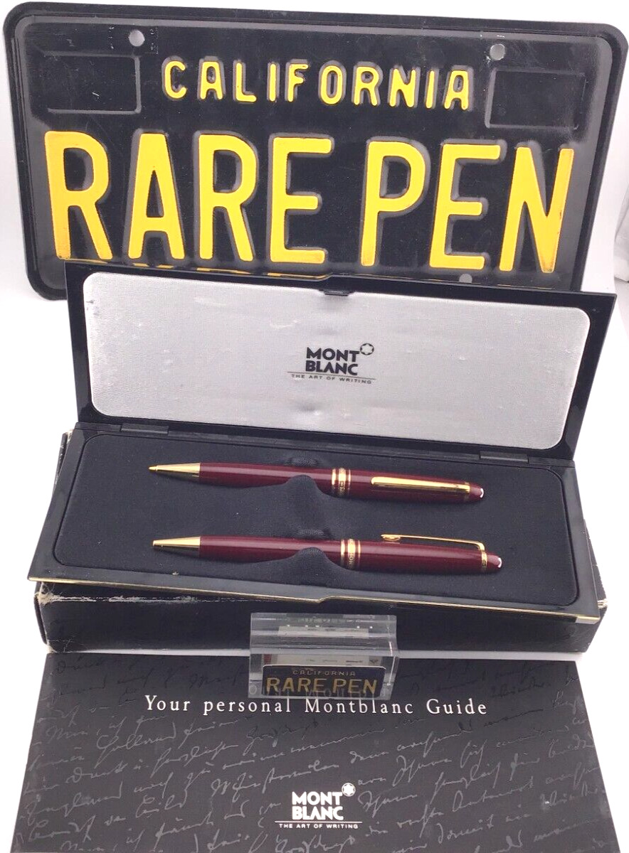 Vintage Montblanc 164R & 165R Classique Ballpoint Pen & Pencil set BURGUNDY NEW
