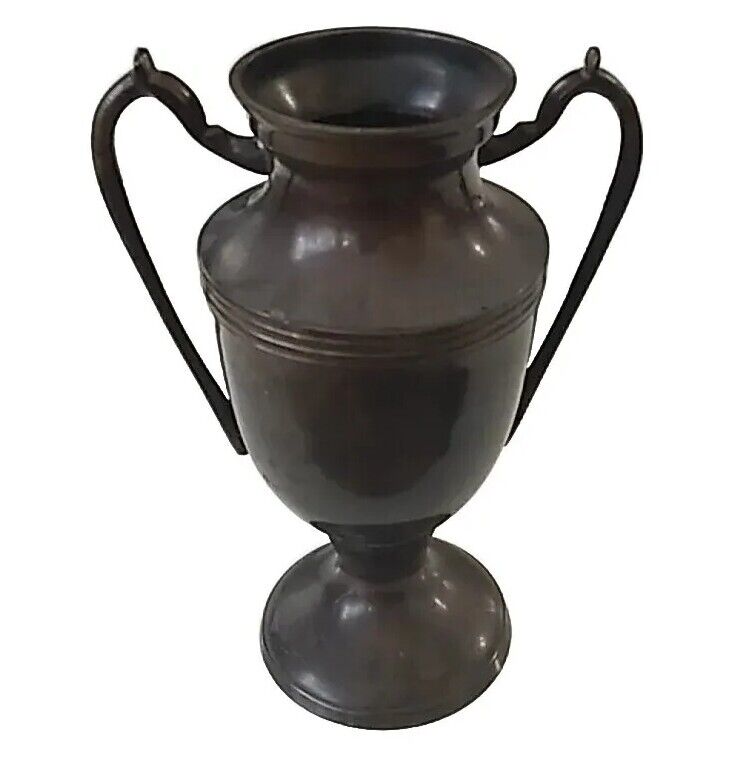 Vintage Solid Brass 6.5” Trophy Style Urn/Flower Vase With Handles India