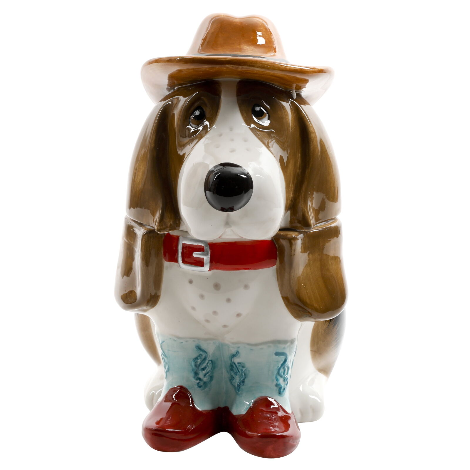 Cowboy Charlie Stoneware Cookie Jar, 6.69 x 8.46 x 12.48 inches, Turquoise