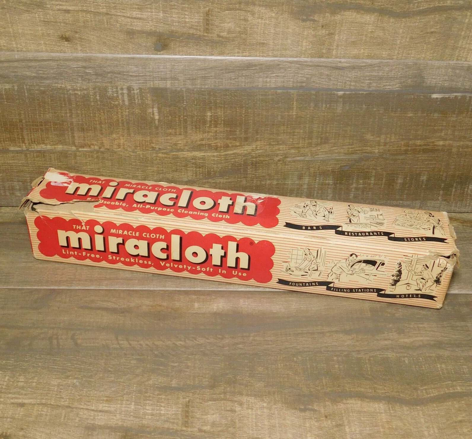 Vintage 50s Miracloth Miracle Cleaning Reusable Cloth In Box Visking Made in USA