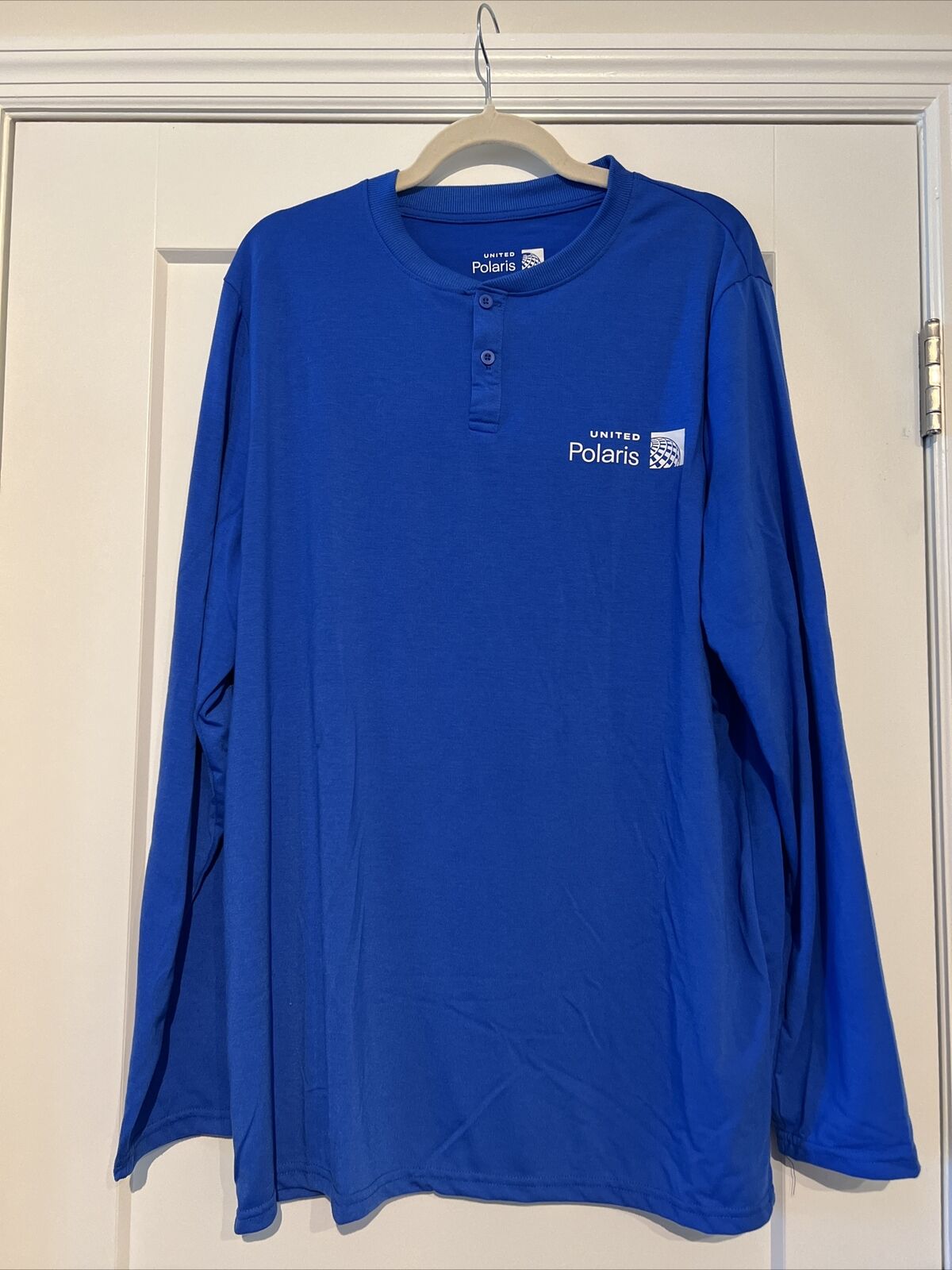Royal Blue United Polaris Business Class Travel Pajamas Size L/XL Long Sleeve