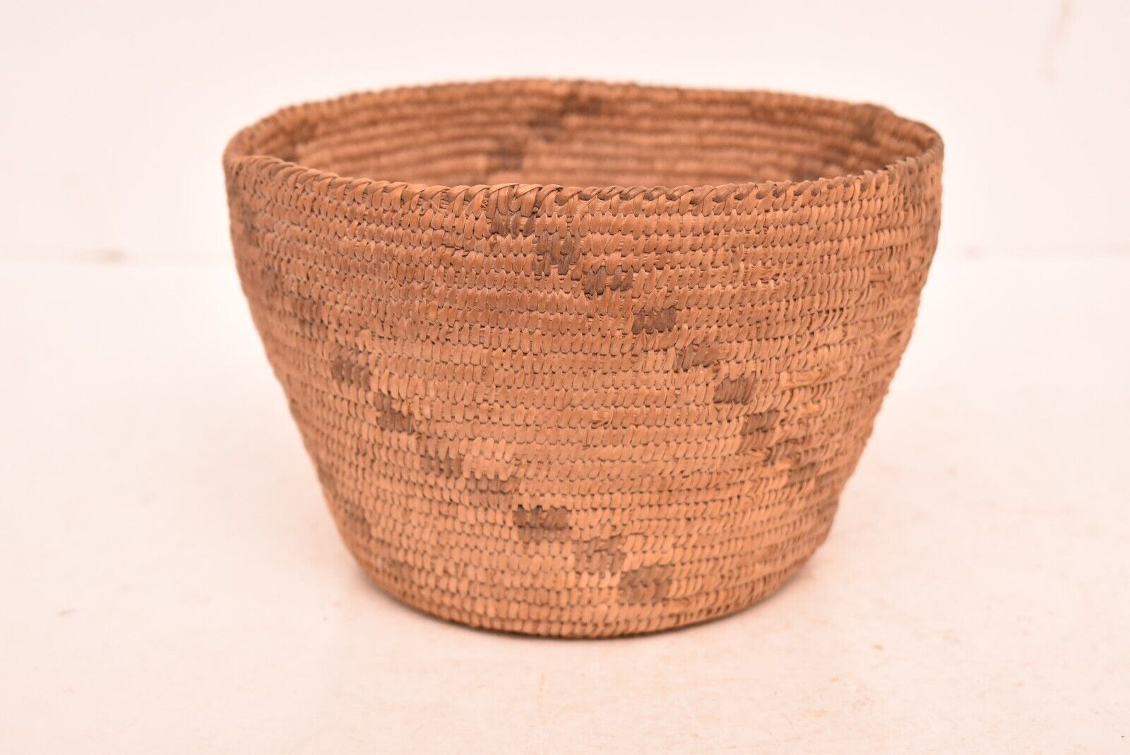 Antique Hand Woven Native American Pima Basket Beautiful Geometric Design