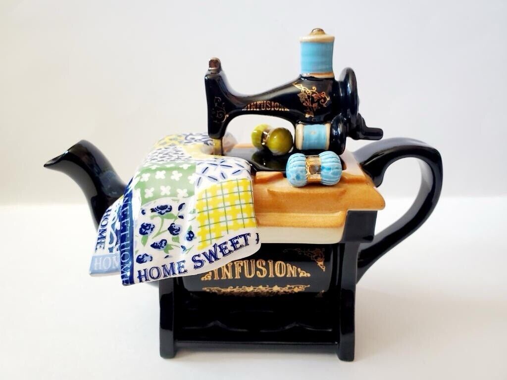 Paul Cardew  England Infusion Sewing Machine Home Sweet Quilt Vintage Teapot