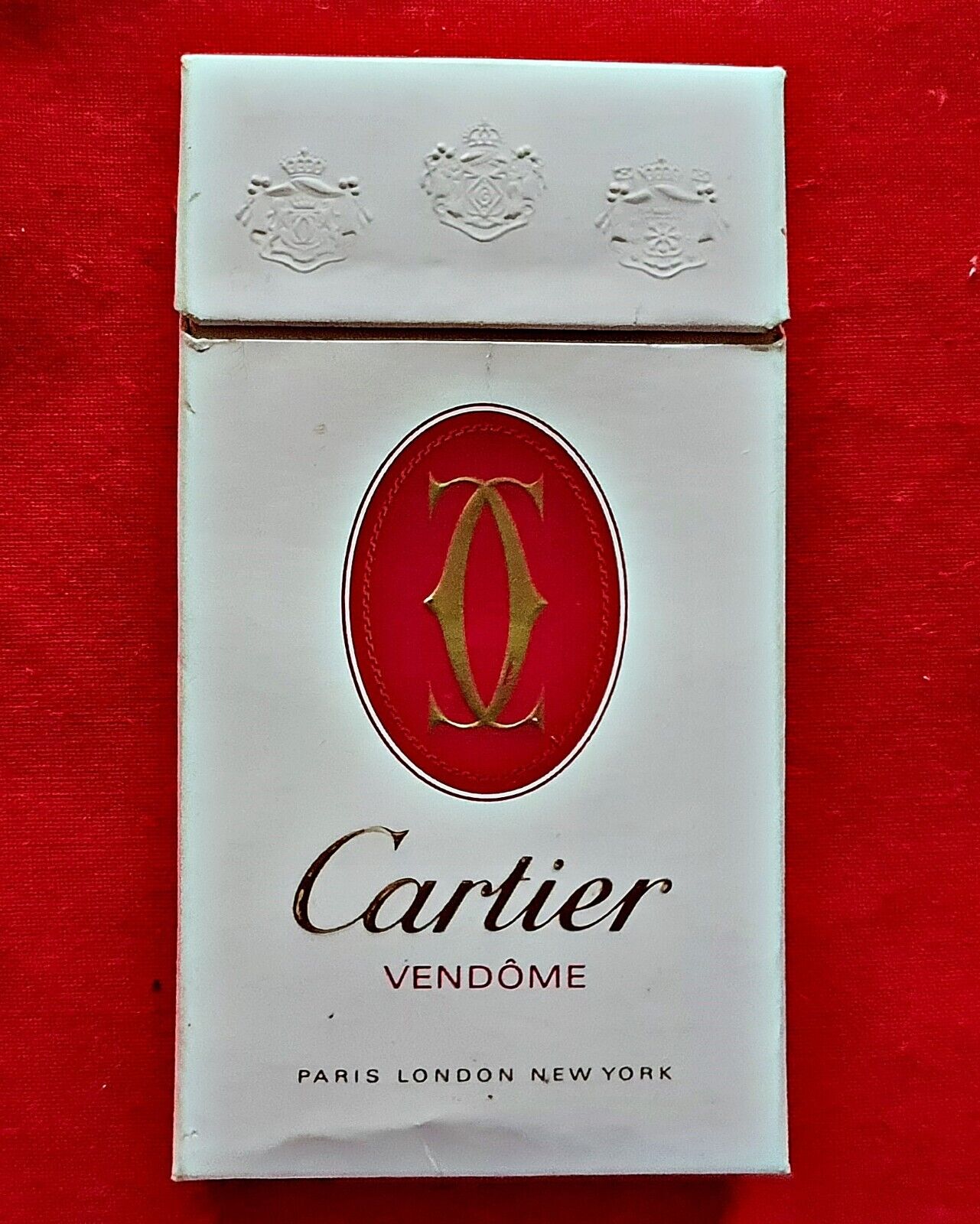 Vintage Authentic 70\'s CARTIER Vendome Slims 100s Cigarette Packet Tobacco Empty