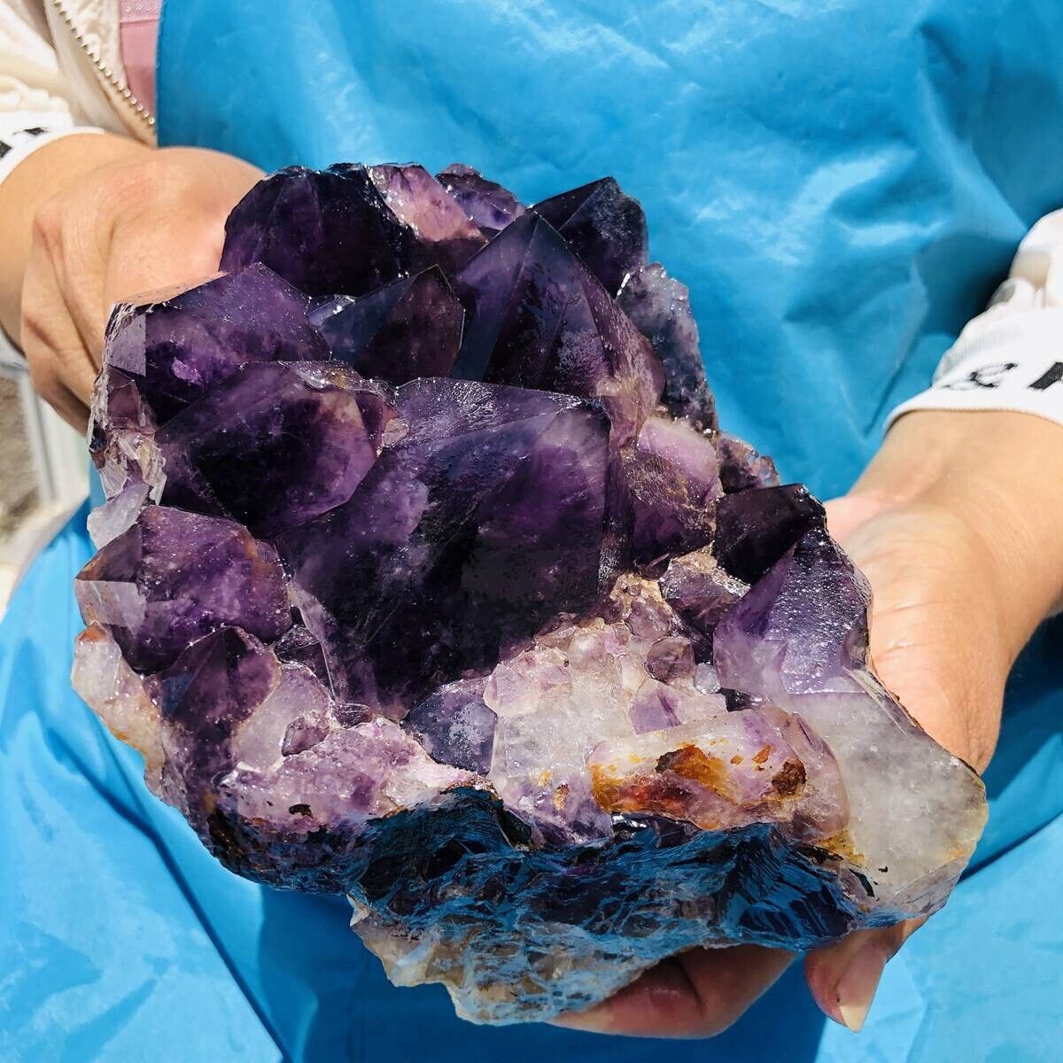 6.05LB Natural Amethyst Cluster Purple Quartz Crystal Rare Mineral Specimen 730