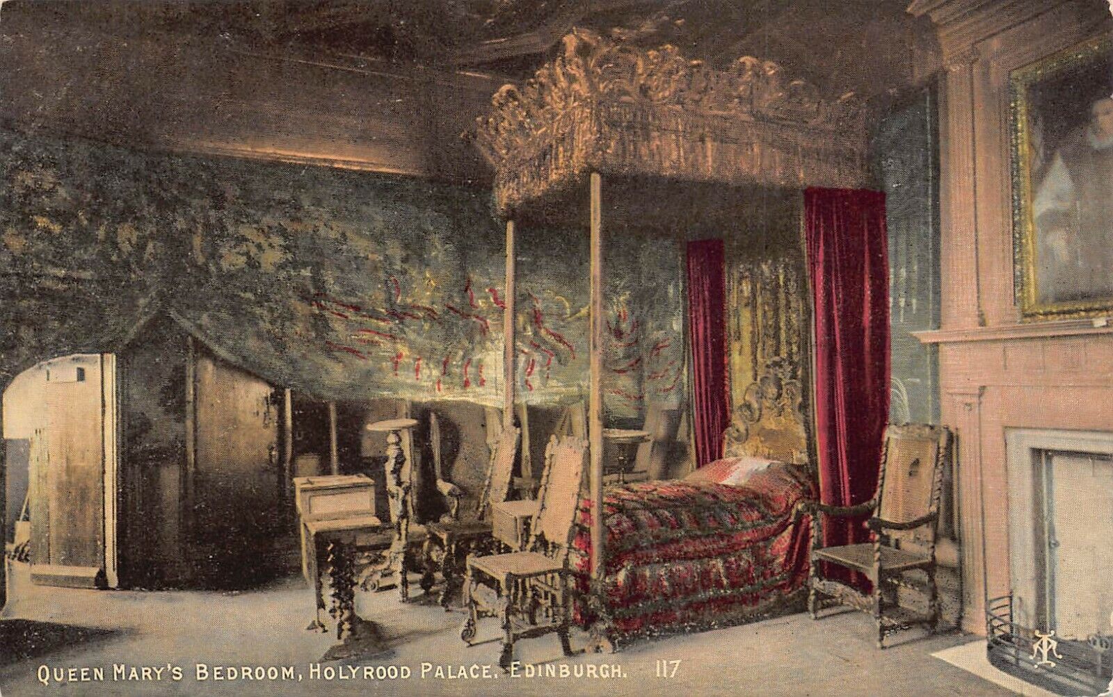 Queen Mary\'s Bedroom, Holyrood Palace, Edinburgh, Scotland, early postcard