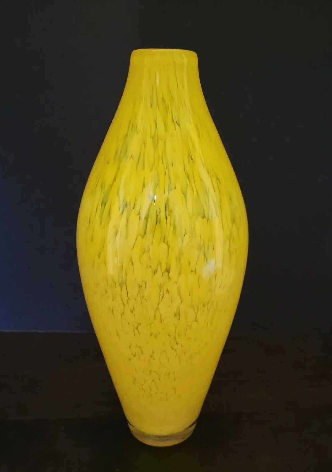 Stunning Eastern Mouth Blown Art Glass Vase Predominantly Yellow 