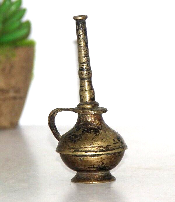 1700\'s Indian Antique Fine Brass Mughal Hookah Pot Hand Crafted Old Original4929