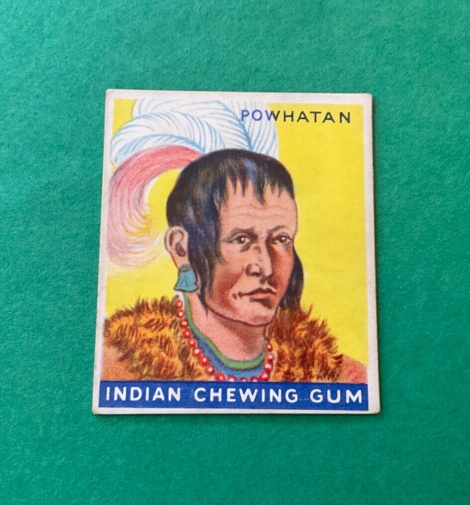 1933 Indian Gum #31 Powhatan  Blue Panel  Beautiful Card  R73