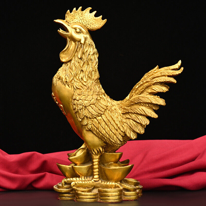 Pure Copper Rooster Golden Rooster Statue Crafts Zodiac Decorations