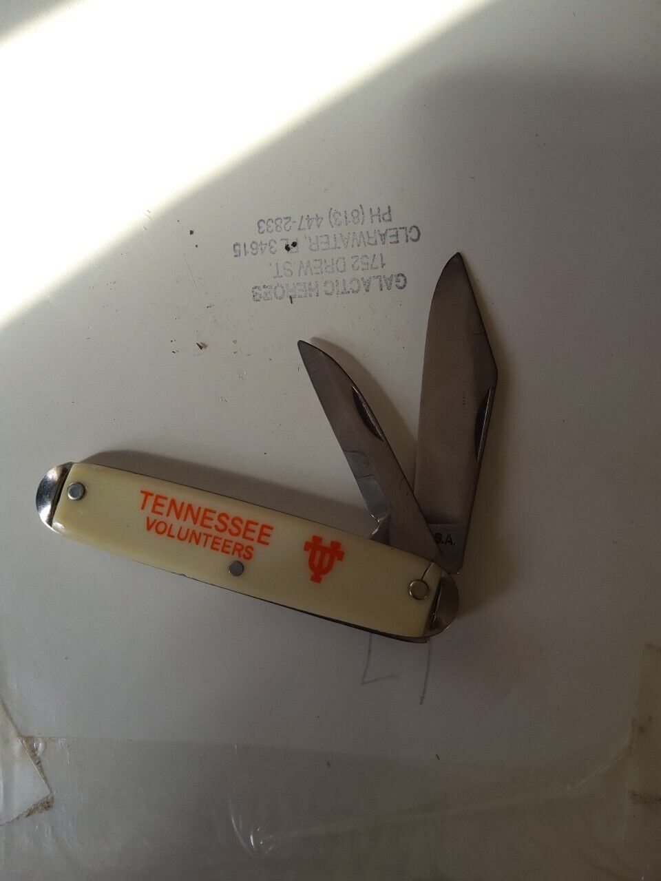 Vintage Tennessee Volunteers  Advertising USA Folding Pocket Knife