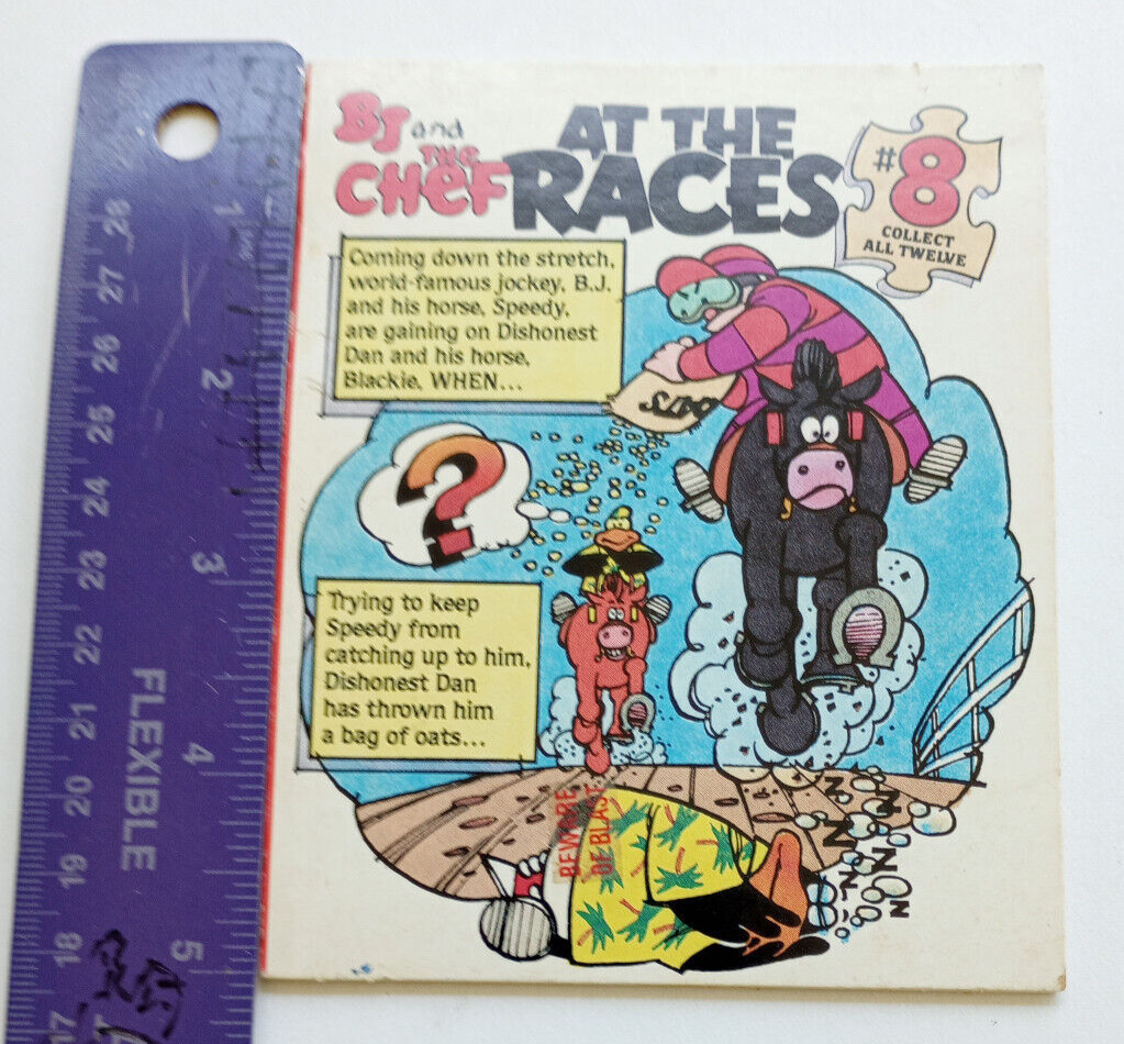 Bj and Chef #8 At the Races Hard Board Comic Conagra 1989  Advert Puzzle