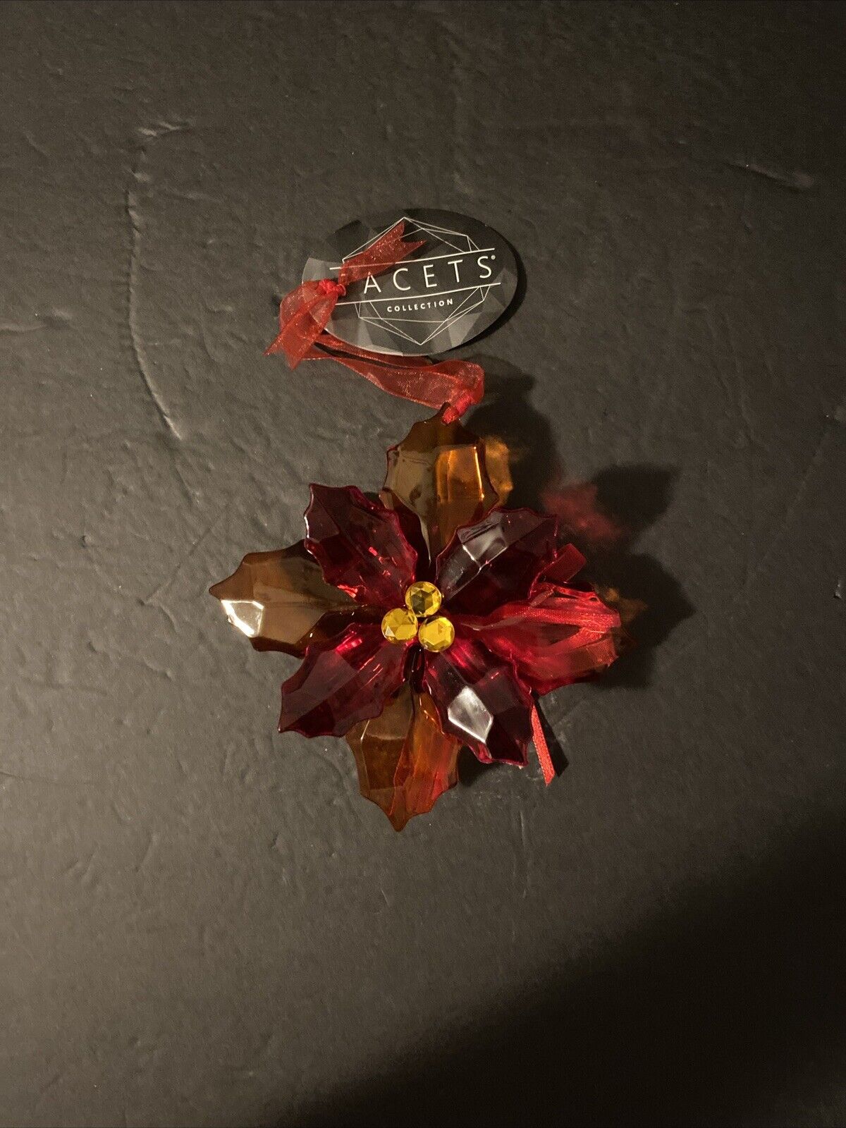 Facets Collection Large Poinsettia Ornament 