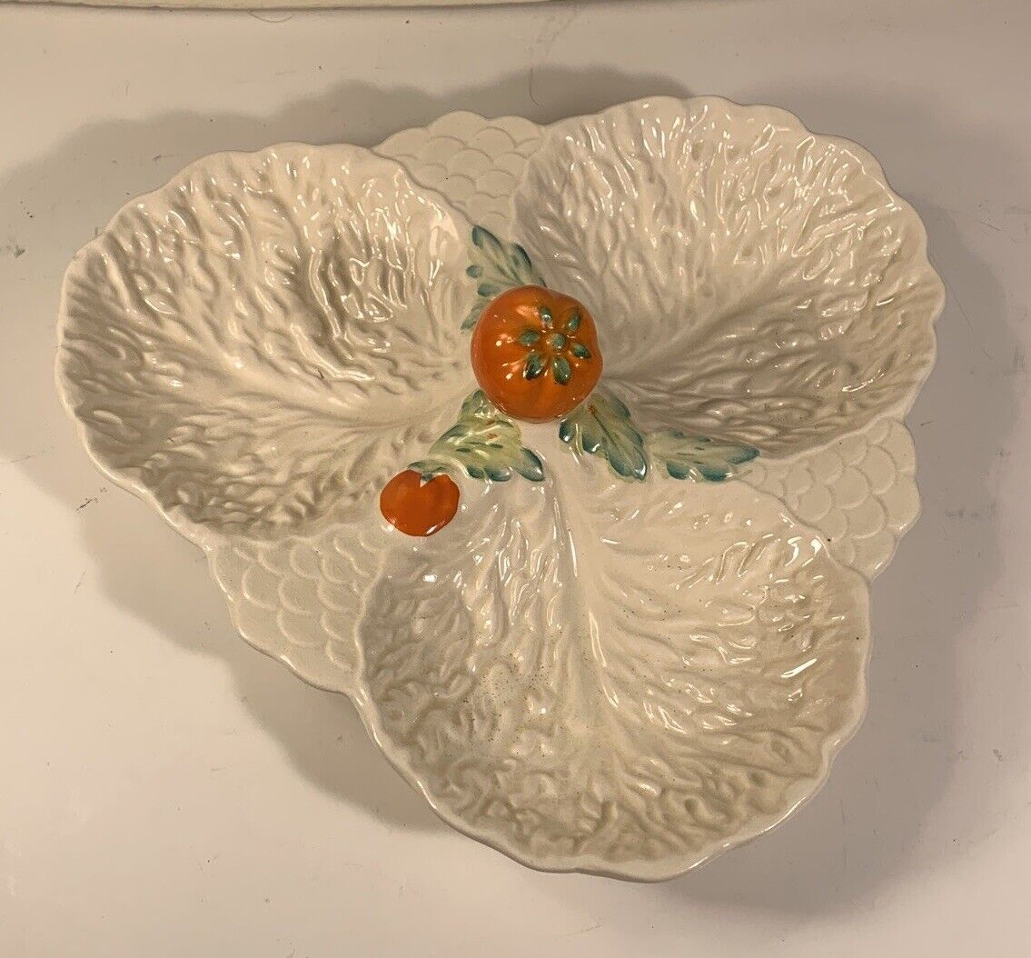 Vtg Beswick Divided Server Dish Tomato & Cabbage Leaf, England PERFECT LOVELY