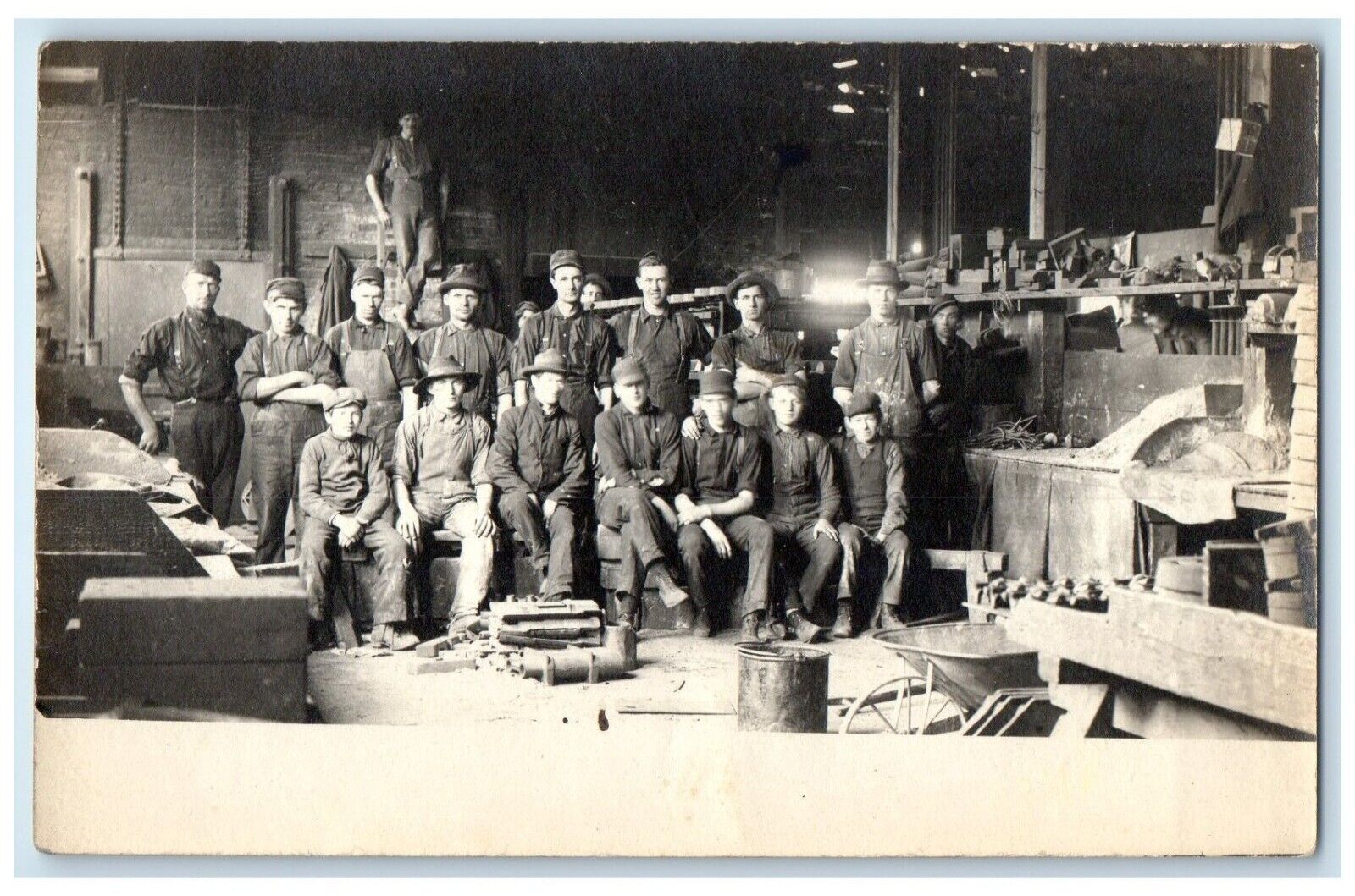 c1940's Factory Interior View Workers RPPC Photo Unposted Antique Postcard