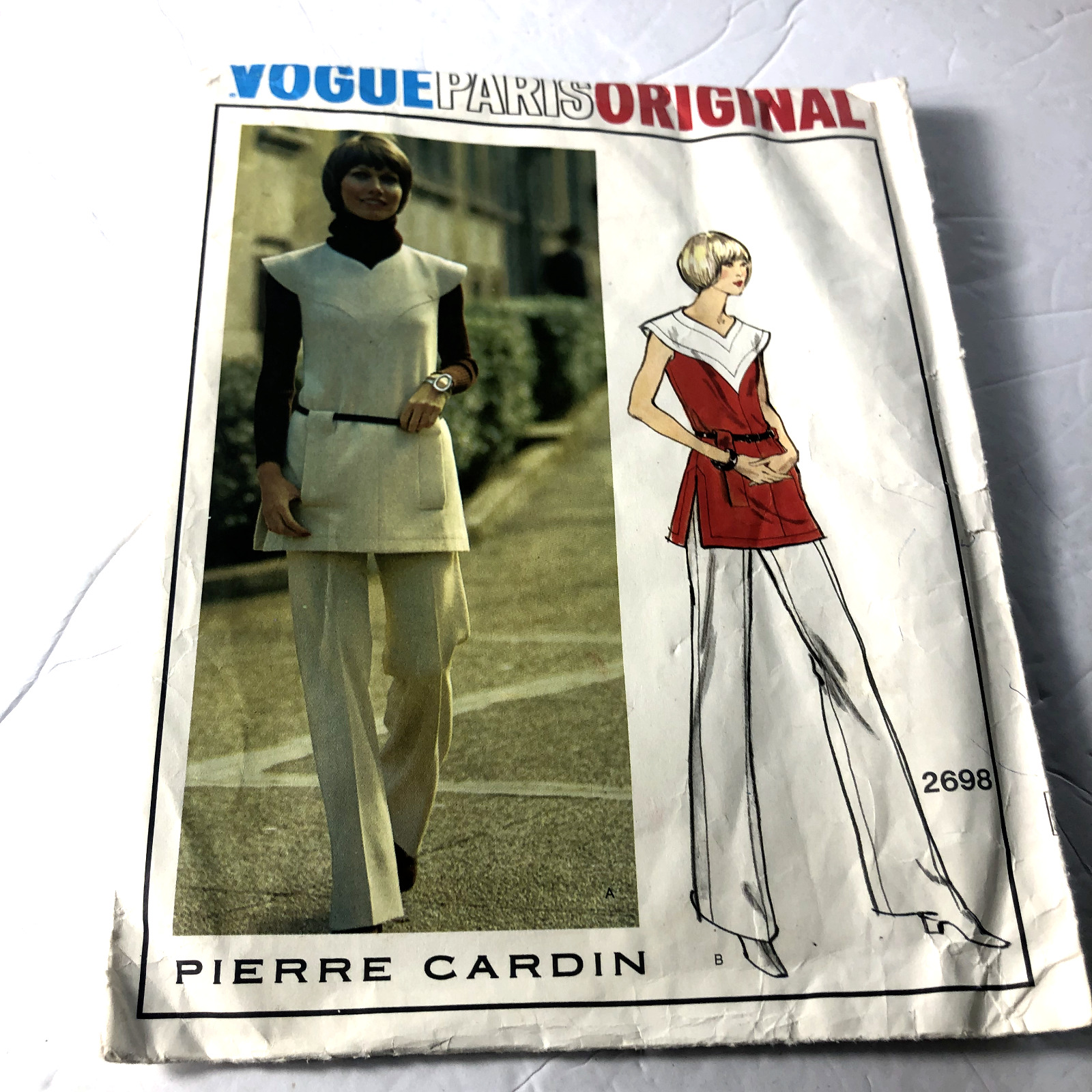 Vogue Paris Original Pierre Cardin  Sewing Pattern. Size 12, Bust 34 Hip 36