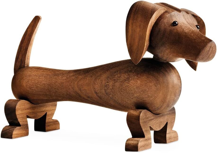 Danish Design Kay Bojesen Dog Figure Wooden Ornament Toy Brown, 19 cm