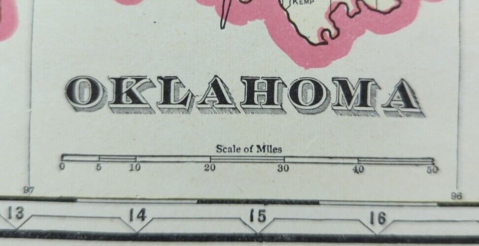 Vintage 1912 OKLAHOMA Map 22\
