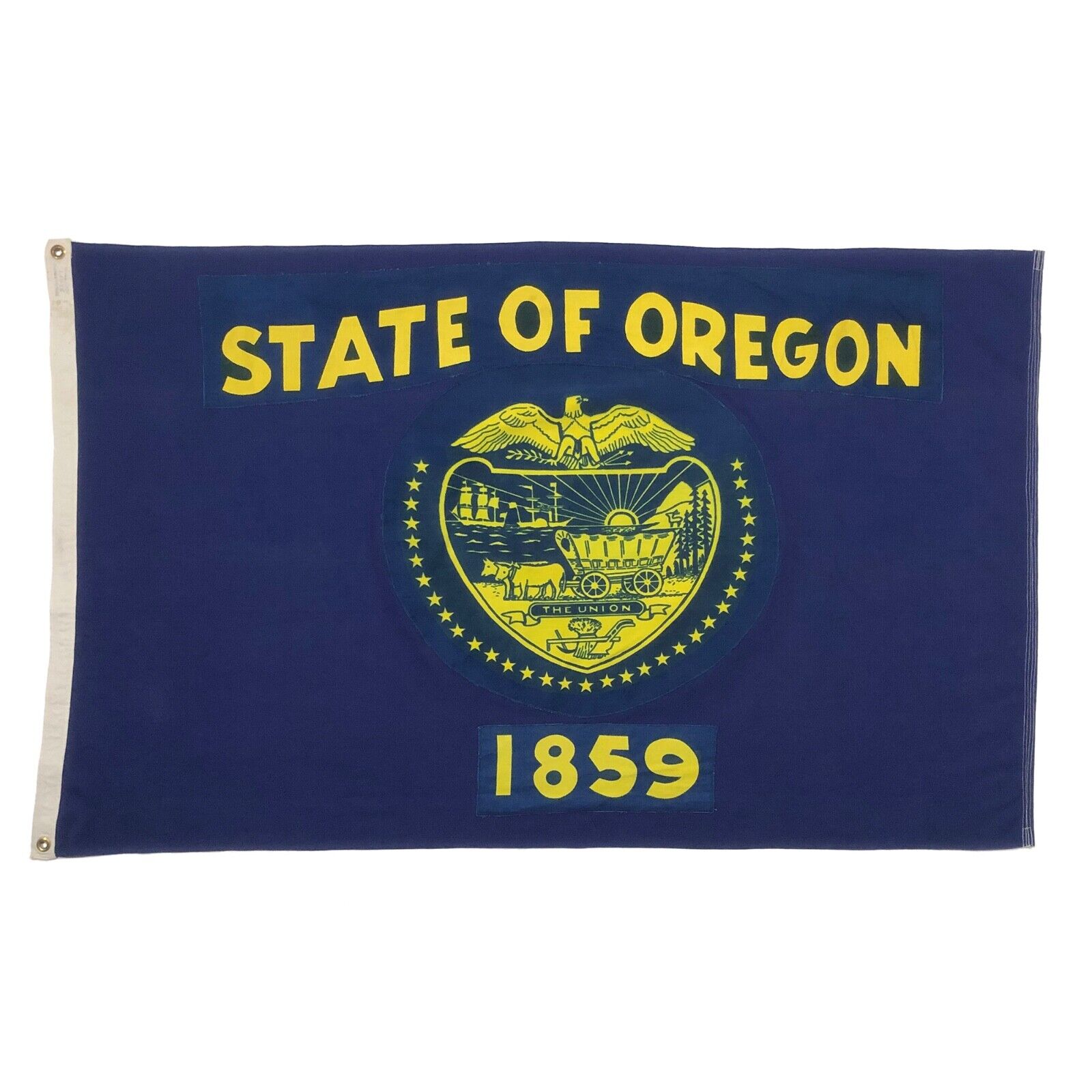 Vintage Cotton Oregon State Beaver Flag Cloth Old American USA