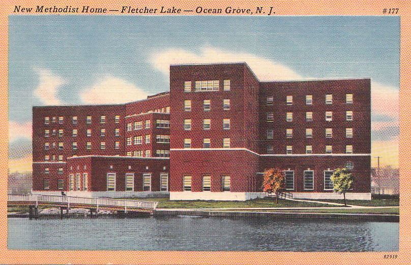  Postcard New Methodist Home Fletcher Lake Ocean Grove NJ 