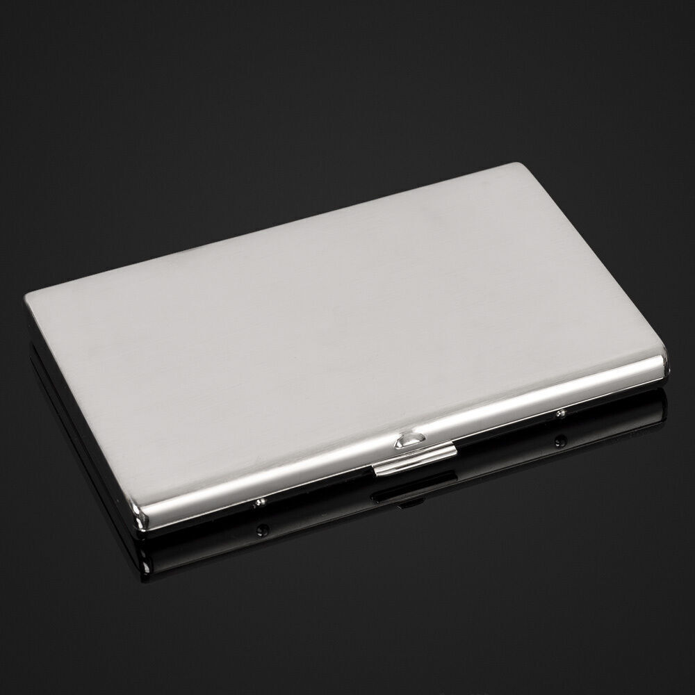 Cigarette Case Ultra-thin Stainless Holder Box for 100\'s Cigarettes Metal Steel