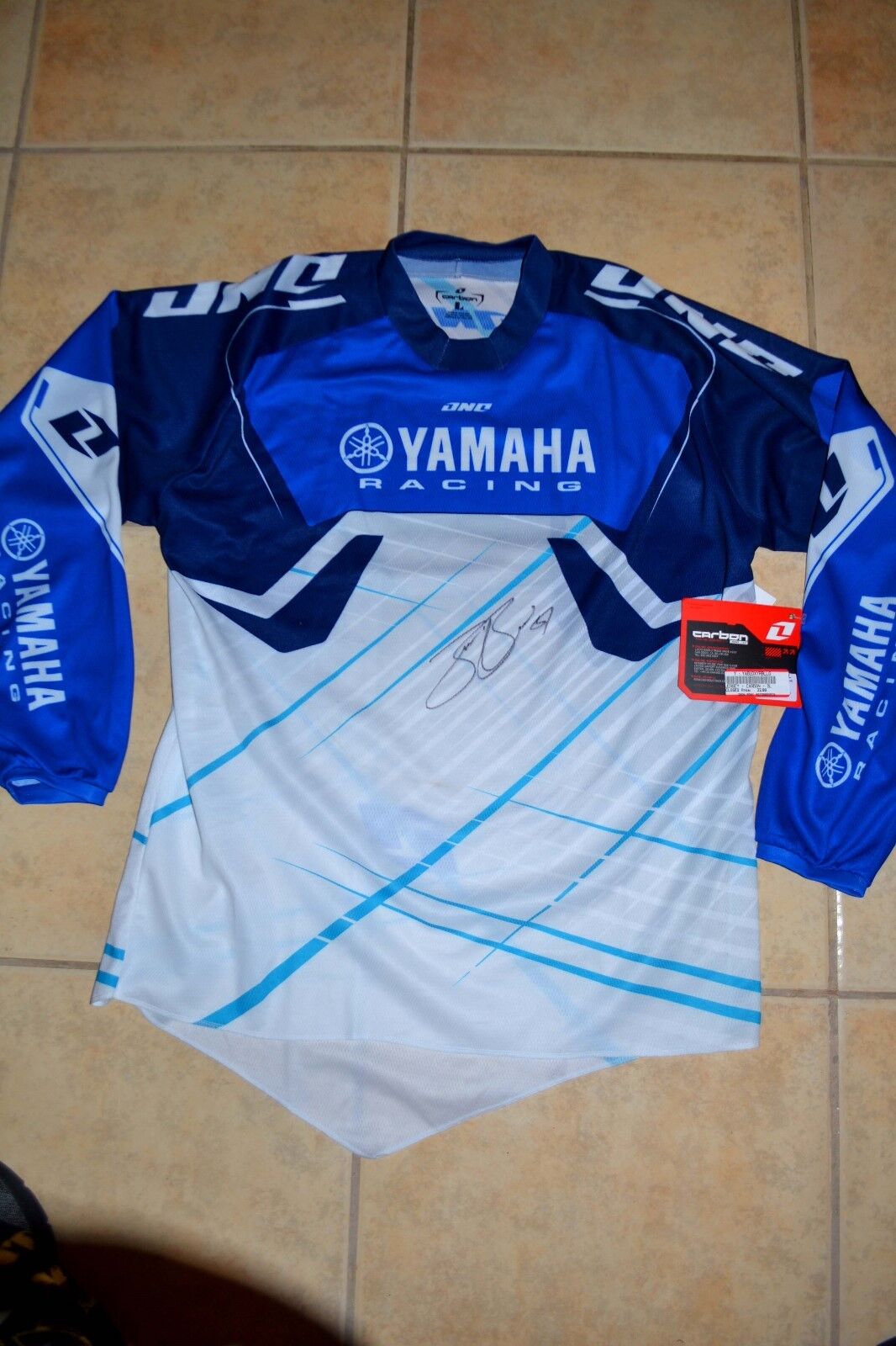 JUSTIN BARCIA Signed ONE INDUST YAMAHA CARBON JERSEY - LARGE