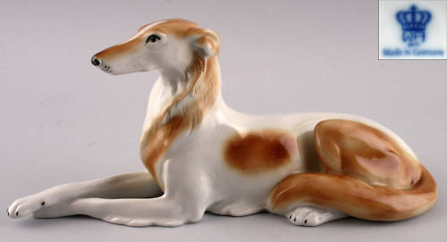 porcelain figurine Wind Dog Wagner & Apel Dog 9942131