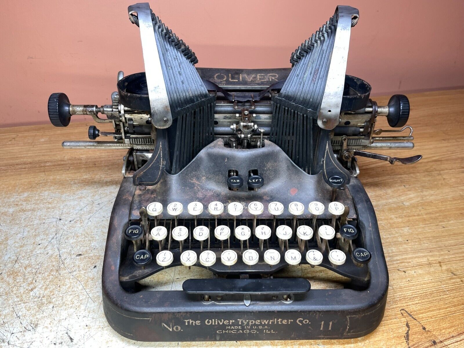 1923 Oliver No.11 Working Antique Typewriter w New Ink