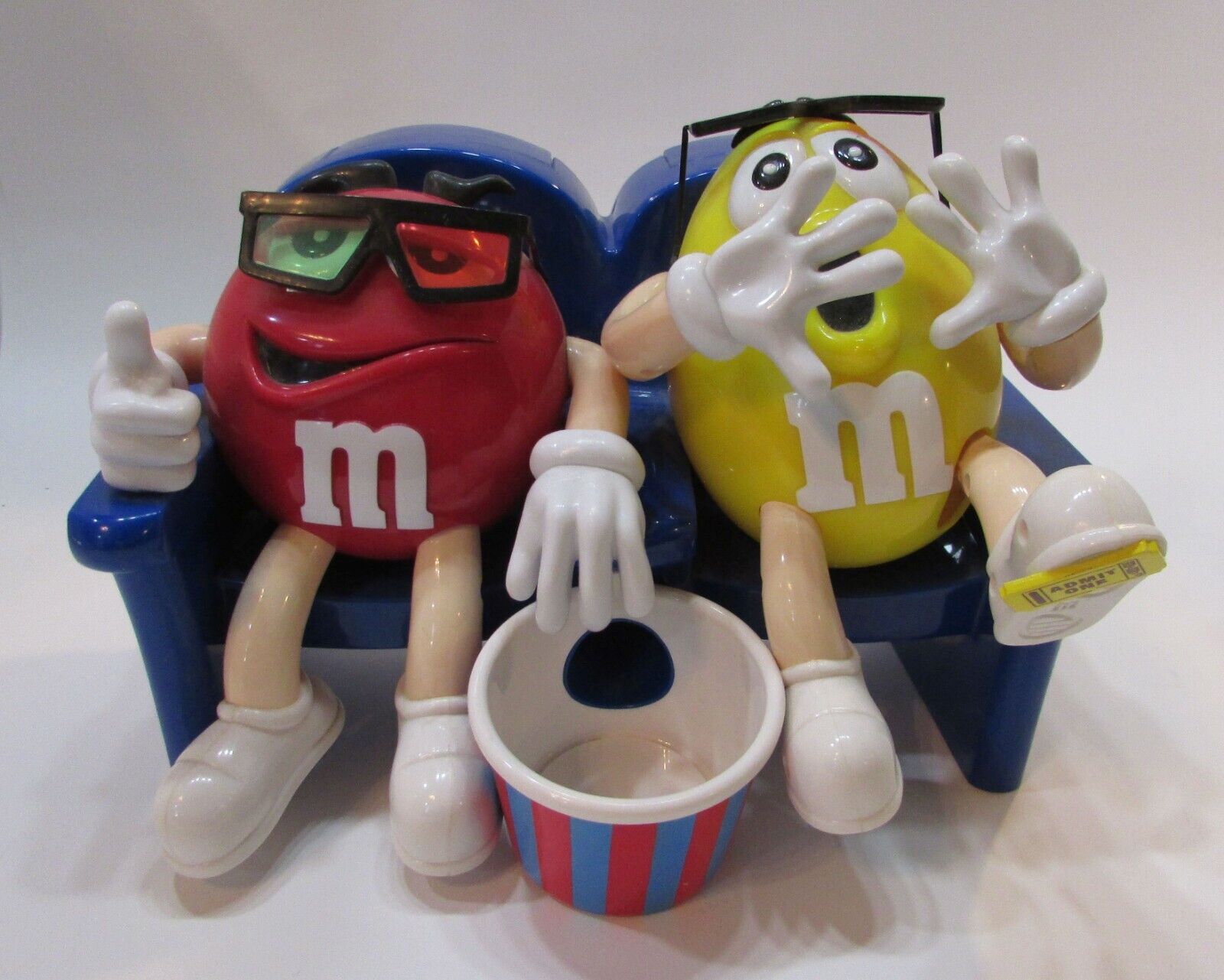 Vintage 1996 Ltd Ed M&M Characters At The Movies w 3D Glasses Candy Dispenser