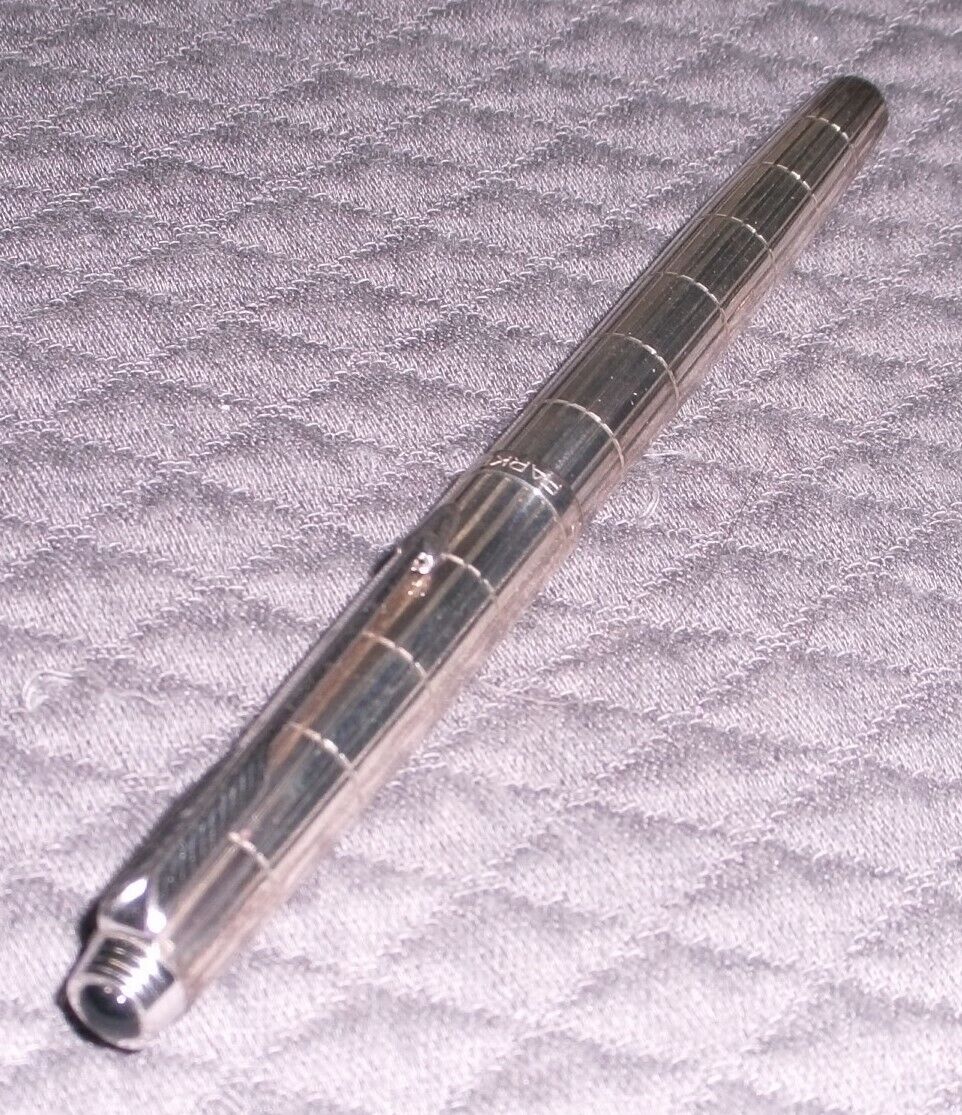 Parker DAMIER Fibre-Tip Pen STERLING SILVER w/ Black Opal Tassie