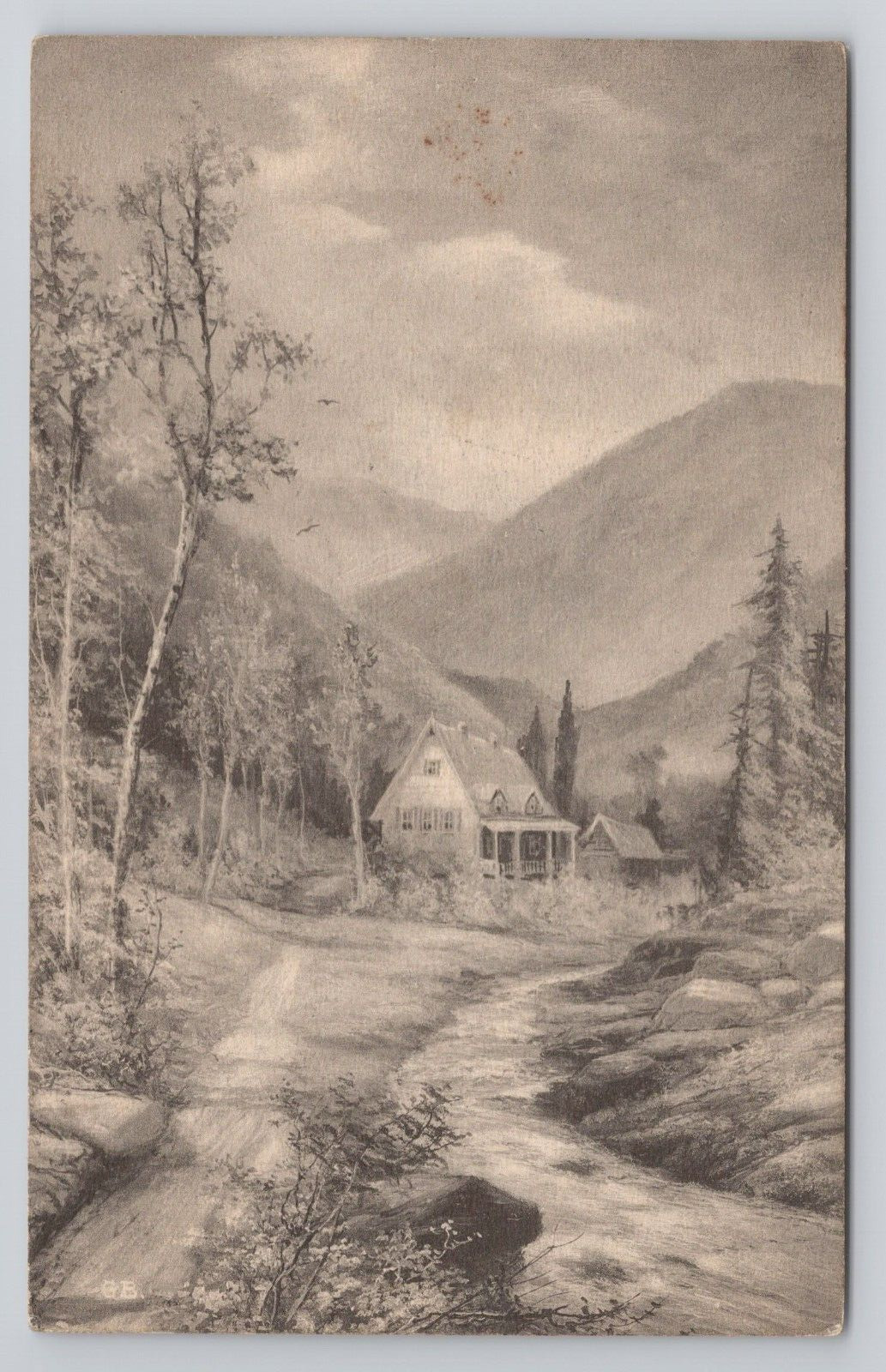 Cabin Mountain View Pennsylvania 1916 Antique Postcard