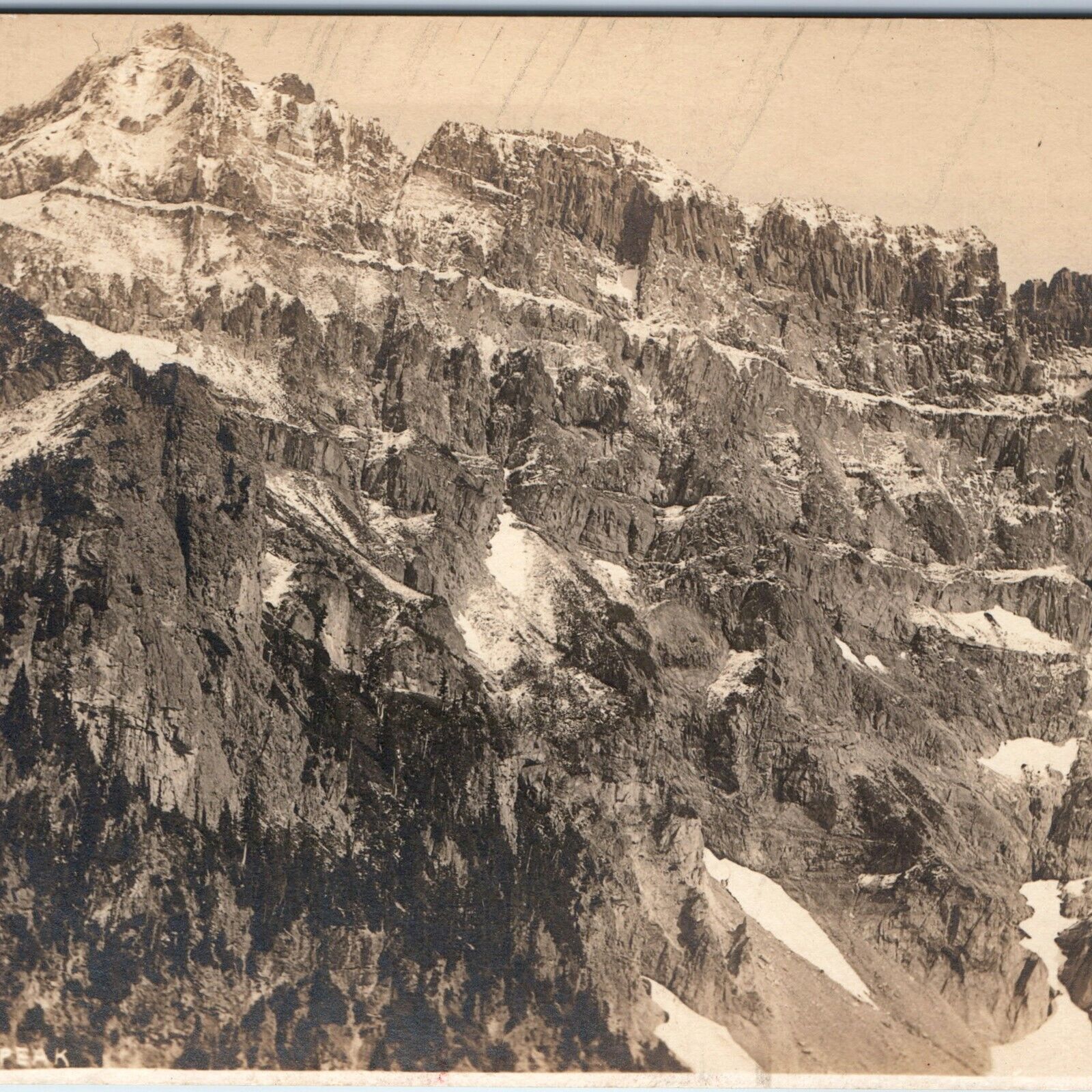 c1920s Washington Twin Peak Cascade Mountain Range Picket Real Photo Co PC A171