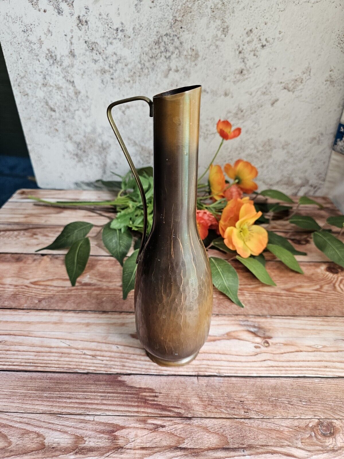 Antique Arts & Crafts Very Rare Hand Hammered Copper Vase Vintage Copper Vessel 