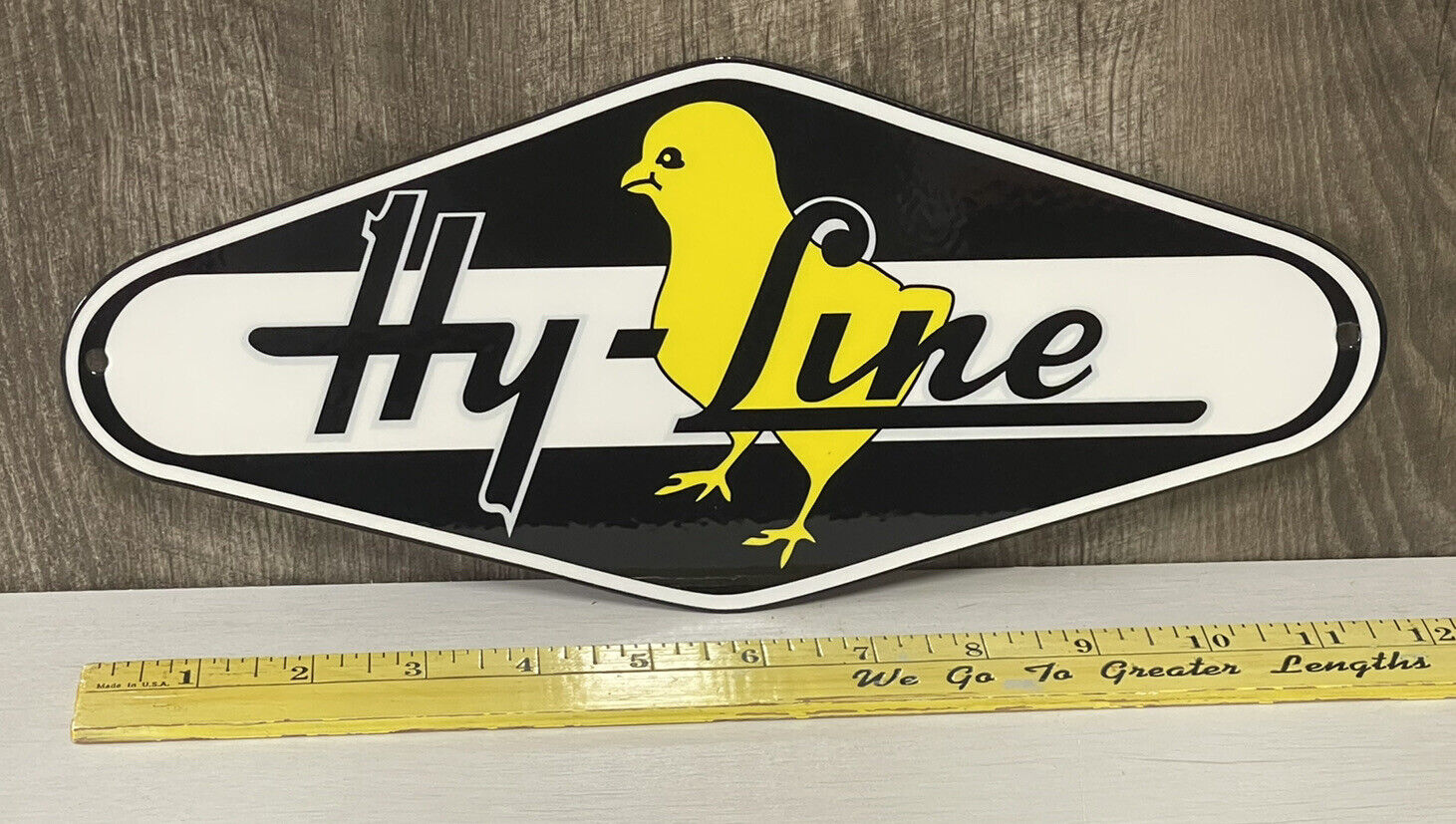 Hy Line Chicks Metal Sign Feed Farm Animals Agriculture Gas Oil Chickens Seed