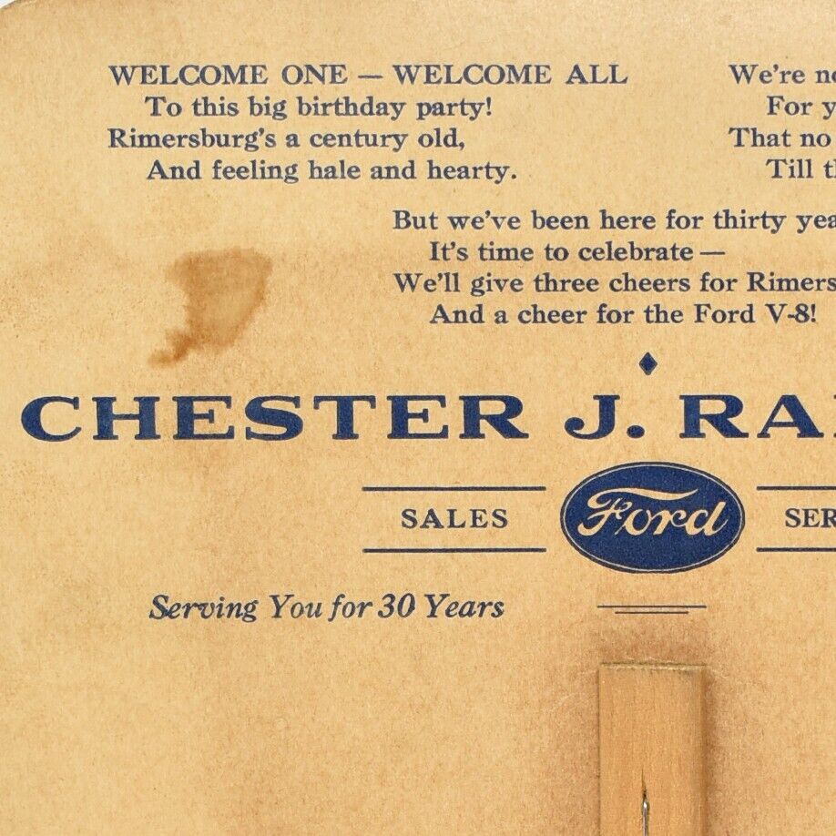 1939 Chester J Randolph Ford Sales Dealership Service Rimersburg Pennsylvania