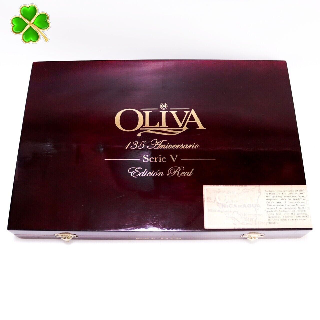 Oliva 135 Anniversary Serie V Edicion Real Wood Cigar Box 13.25\