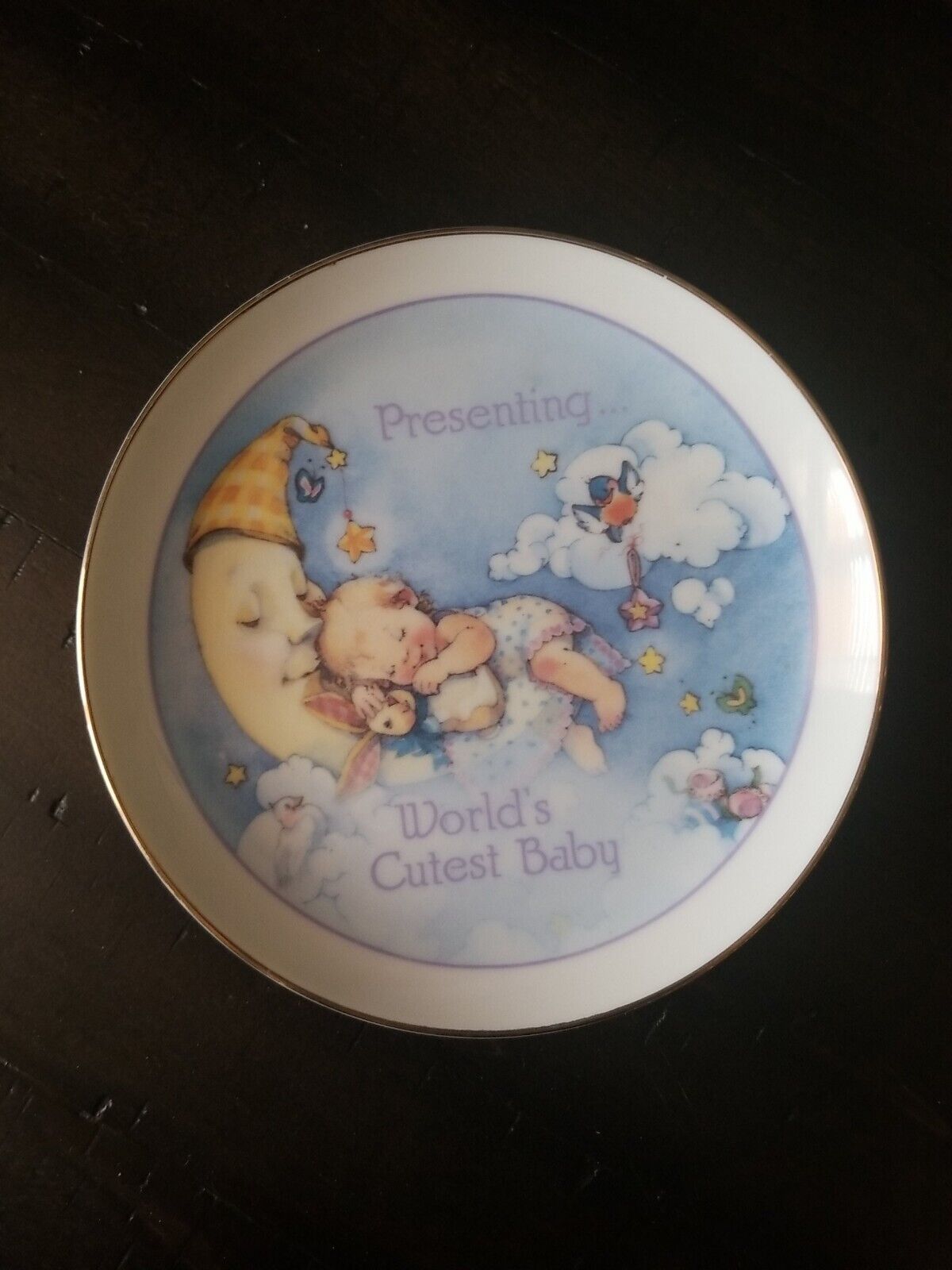 Lasting Memories \'World’s Cutest Baby\' Fine Porcelain Plate Multicolor Japan 