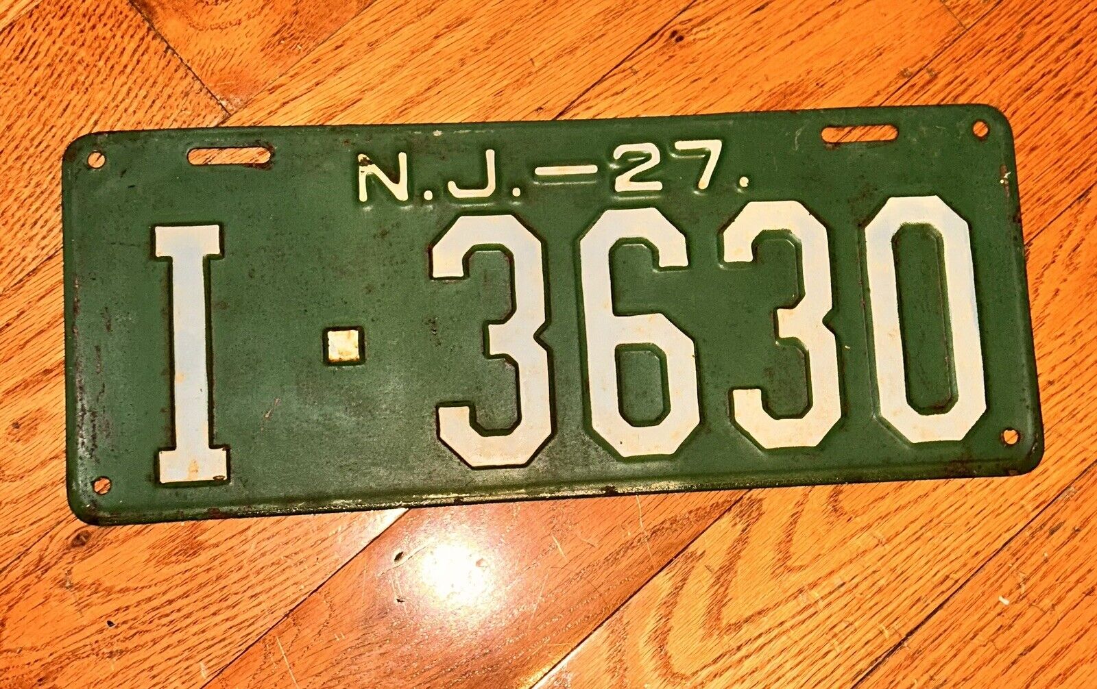 Great Rare Antique License Plate 4 Digit From New Jersey