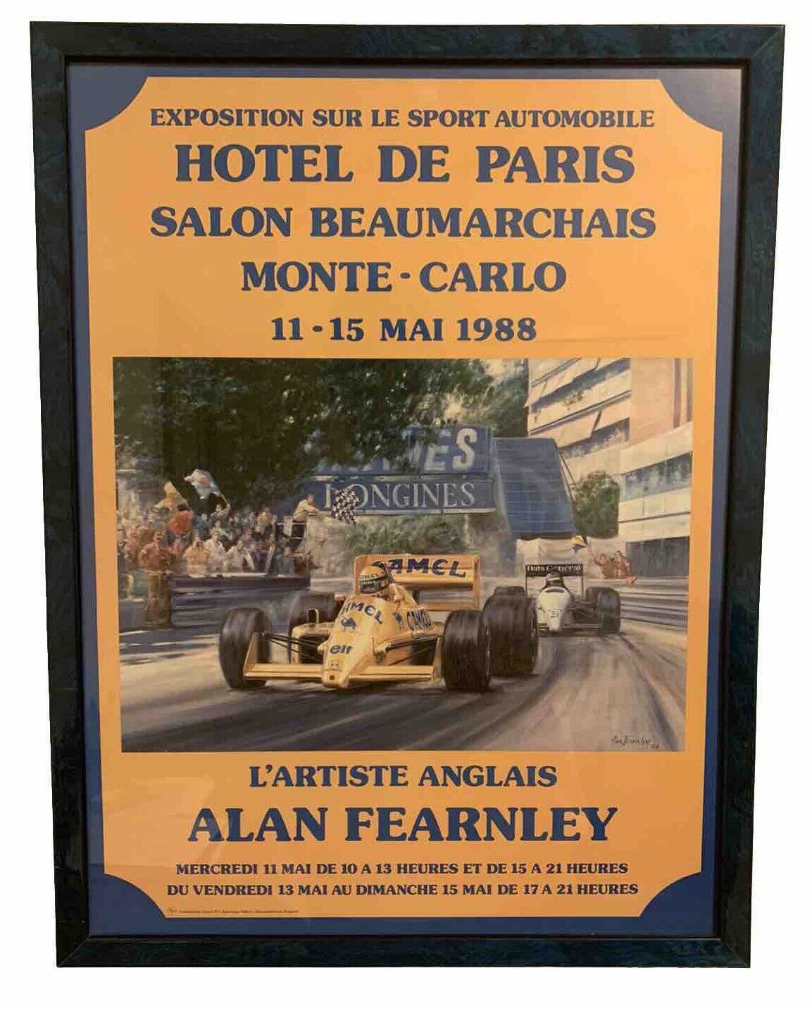 Hotel De Paris, Monte Carlo 1988, By Alan Fearnley FRAMED
