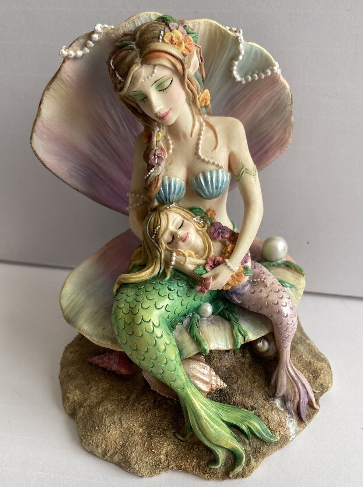 Dragonsite Mother's Love Mermaid child Siren figurine Linda Biggs LIMITED #1003