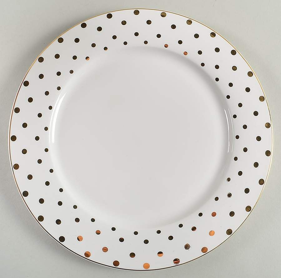 Grace's Teaware Variety Gold Dots Dinner Plate 11143698