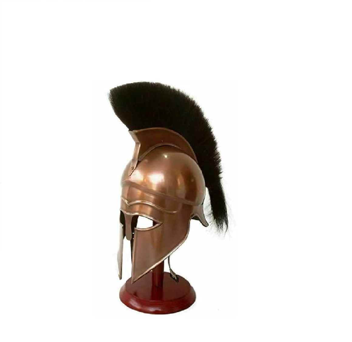 Antique Cosplay Medieval Greek collection Black Pulme With Stand Helmet For Gift