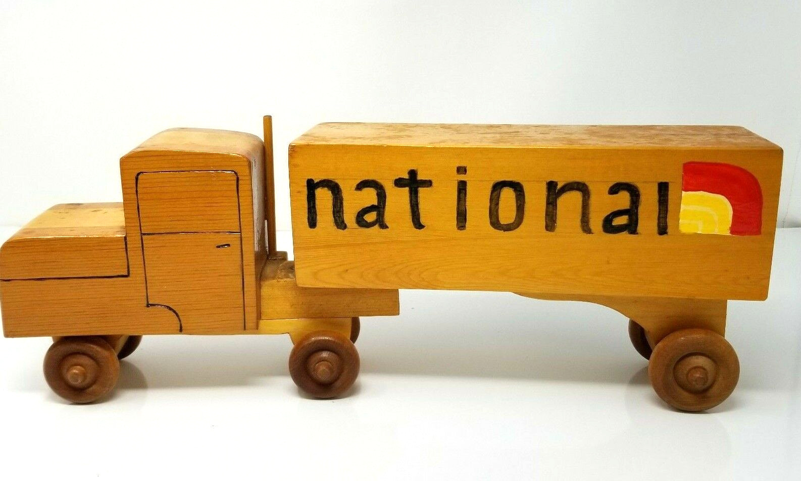 National Supermarkets Grocery Store Semi Truck Handmade Wood Vintage 