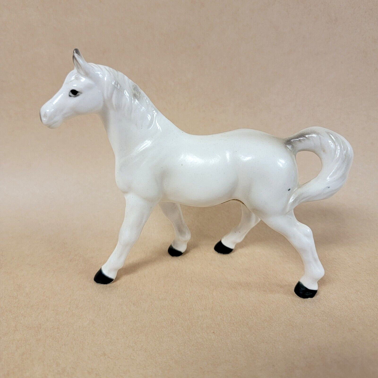 Vintage Horse Figurine Light Grey Porcelain ARNART CREATION Made in Japan