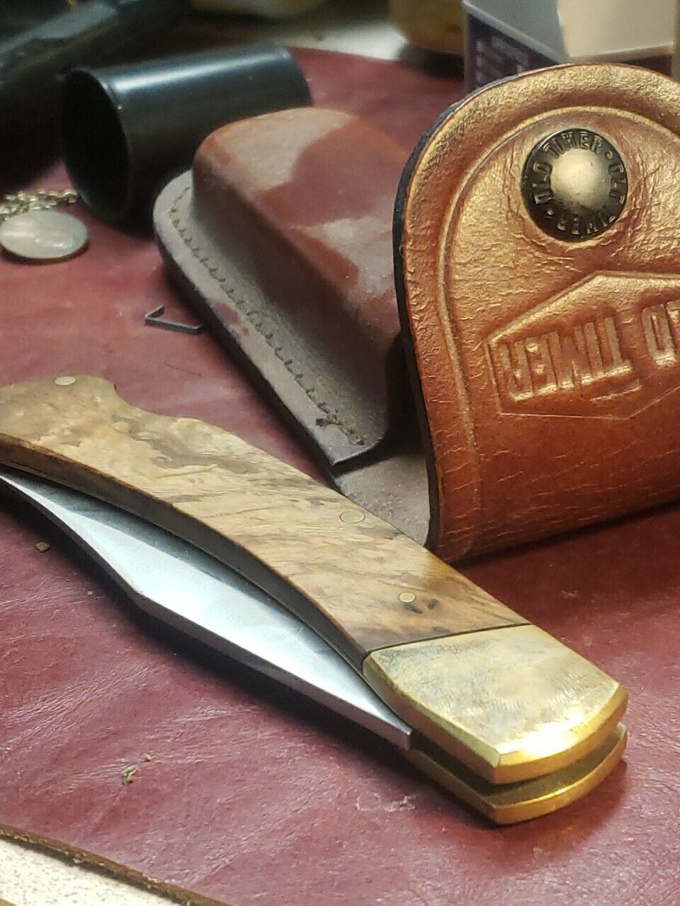 Old Timer 60TW -0822 Leather Sheath beauty wood handles never used