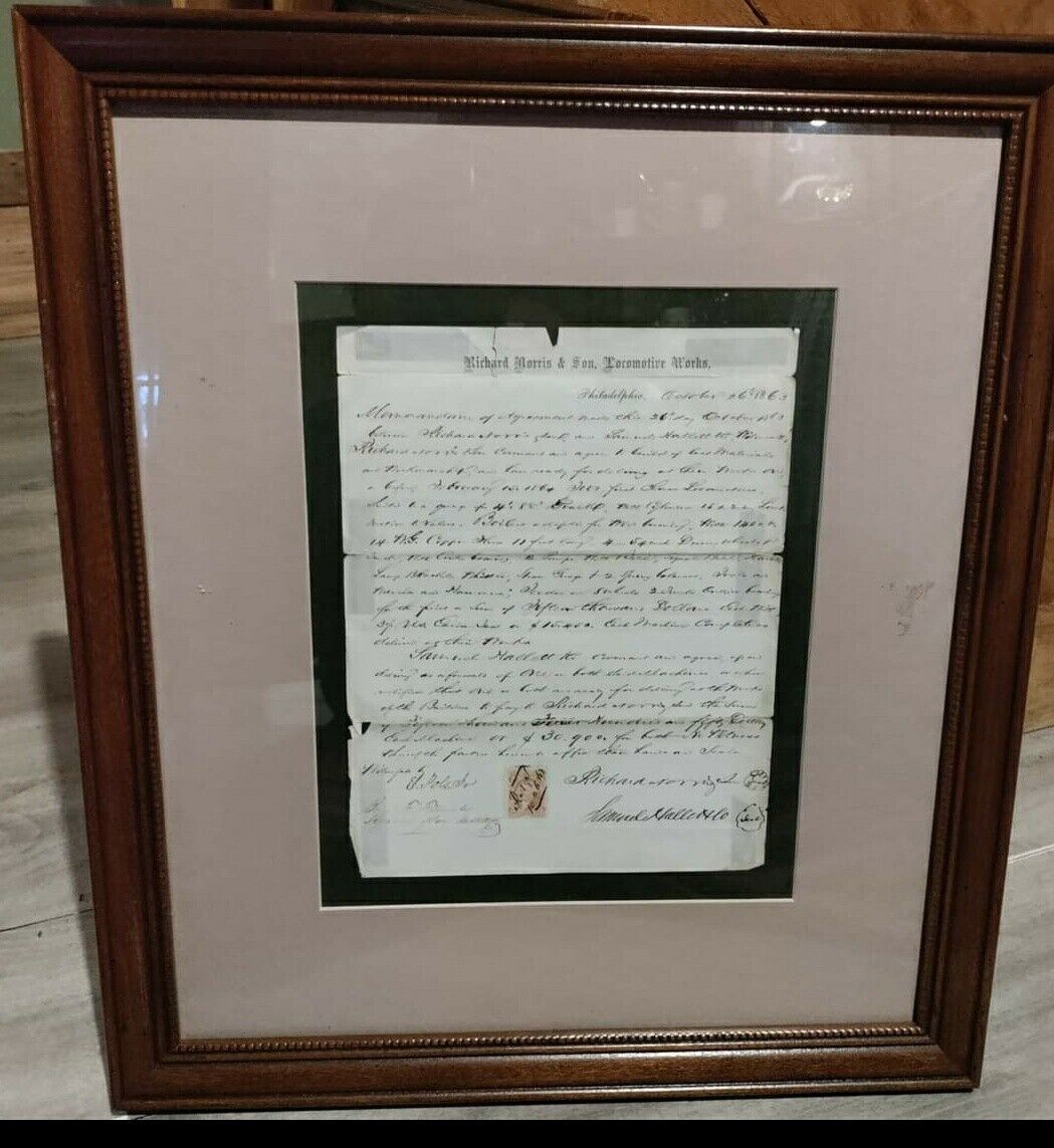 Railway industry contract of 1863 signed by Samuel Hallett and Richard Norris