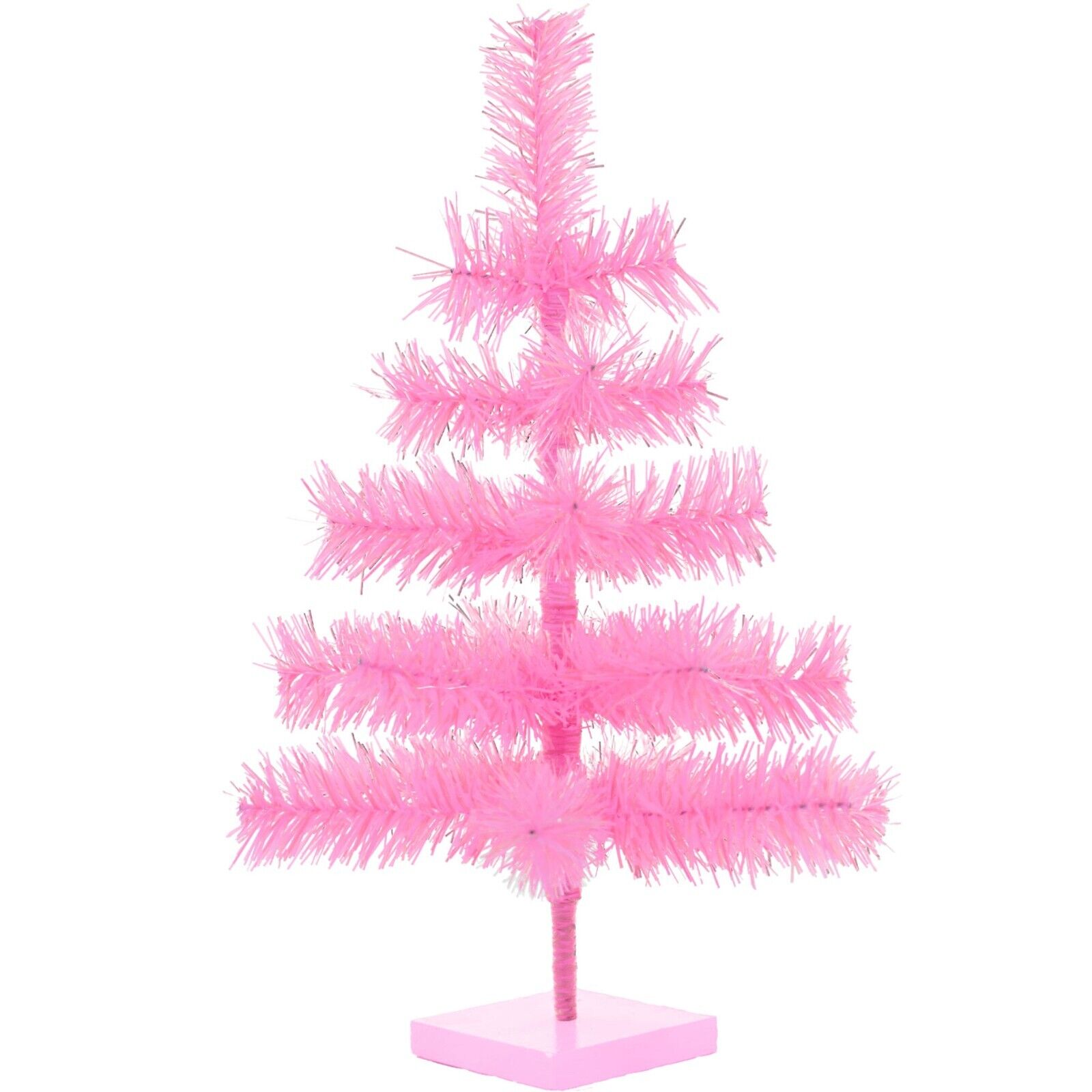 18in Small Pink Barbie Tinsel Christmas Tree 1.5FT Table-Top Centerpiece Decor