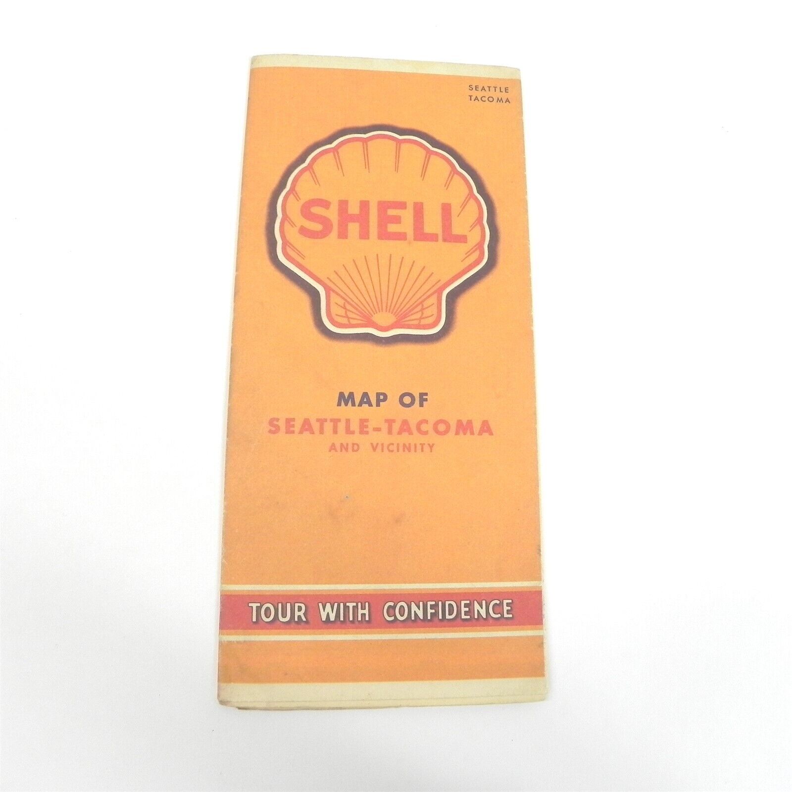 VINTAGE 1946 SHELL OIL COMPANY MAP OF SEATTLE TACOMA WASHINGTON TOURING GUIDE