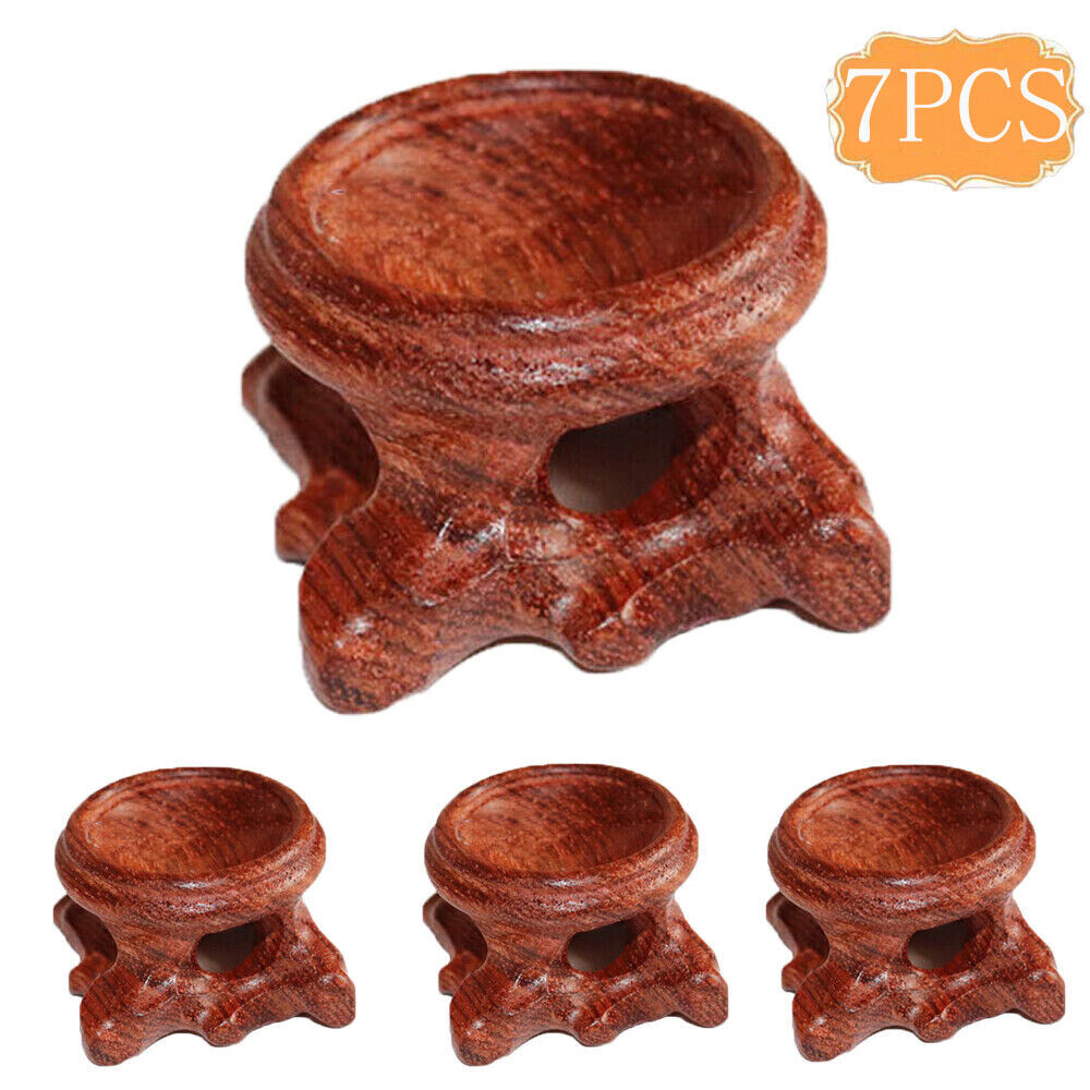7pcs Wood Display Stand For 20-60MM Crystal Ball Sphere Globe Stone Holder Egg