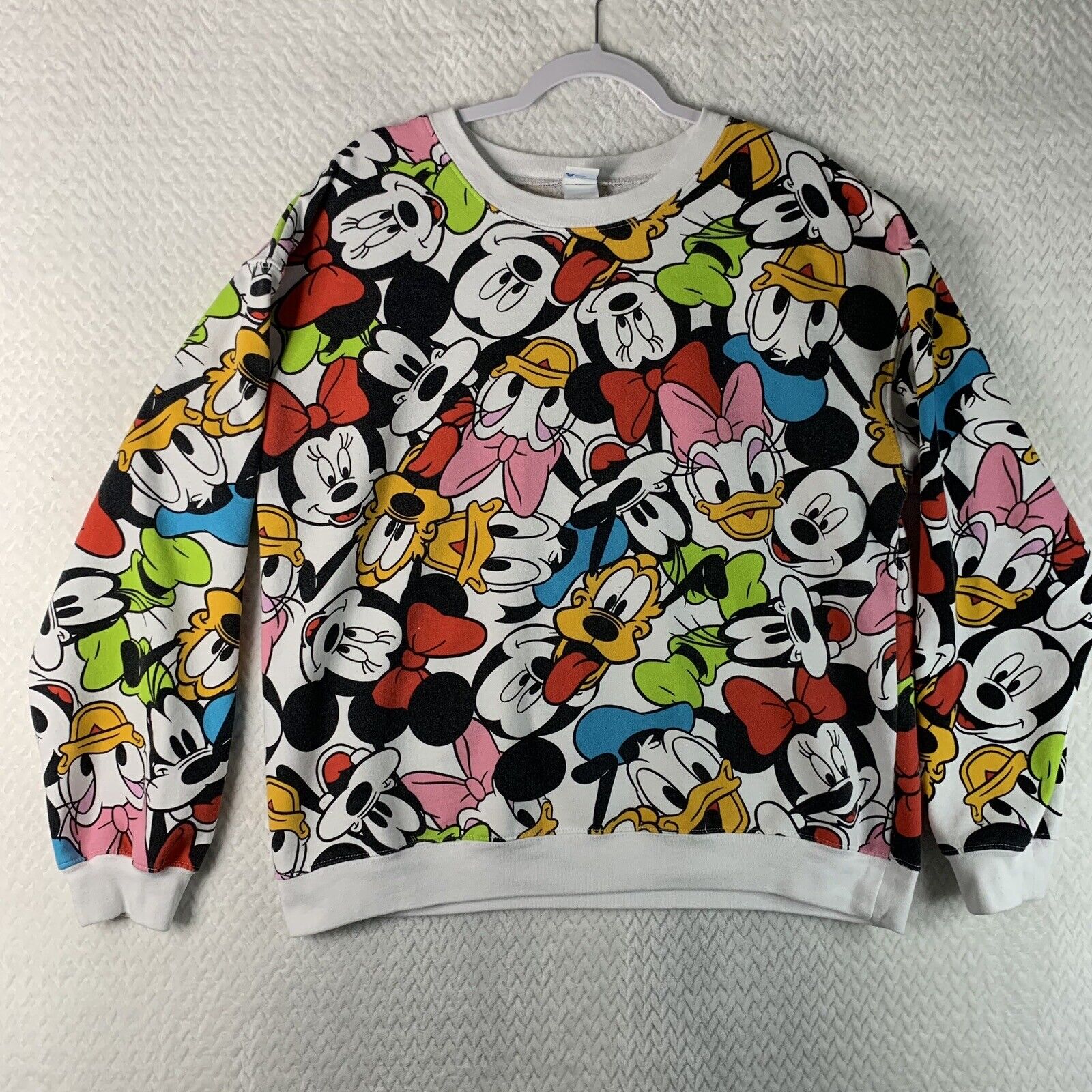 Vintage Disney Mickey And Friends Sweatshirt All Over Print Size XL 15-16